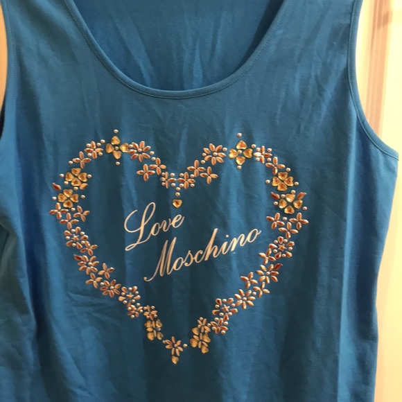 ⚡️FINAL PRICE⚡️ Love Moschino Logo Heart Print Tank Top/Tunic - Picture 1 of 13